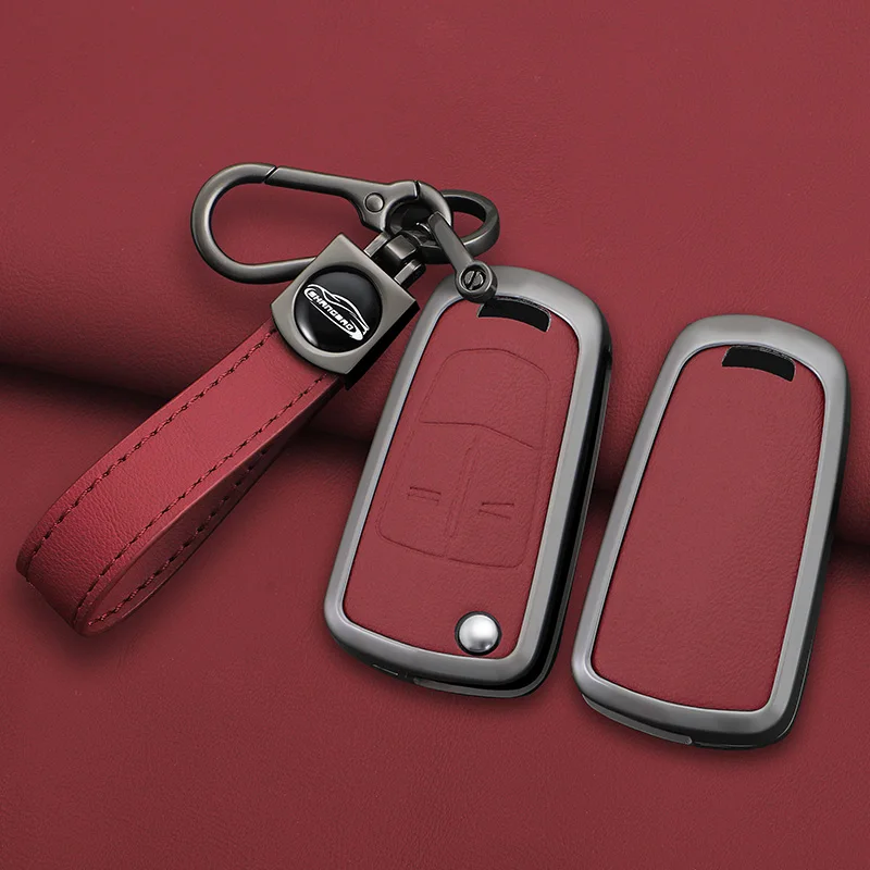 Zinc Alloy Leather Car Remote Key Case Cover Fob For Opel Vauxhall Astra H J Corsa D Insignia Mokka Encore Vectra Zafira Signum