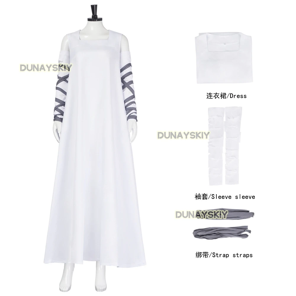 Elizabethhh Anime Cosplay Straps Costume White Dress Bride Cosplay Role-playing Dress Halloween Outfit