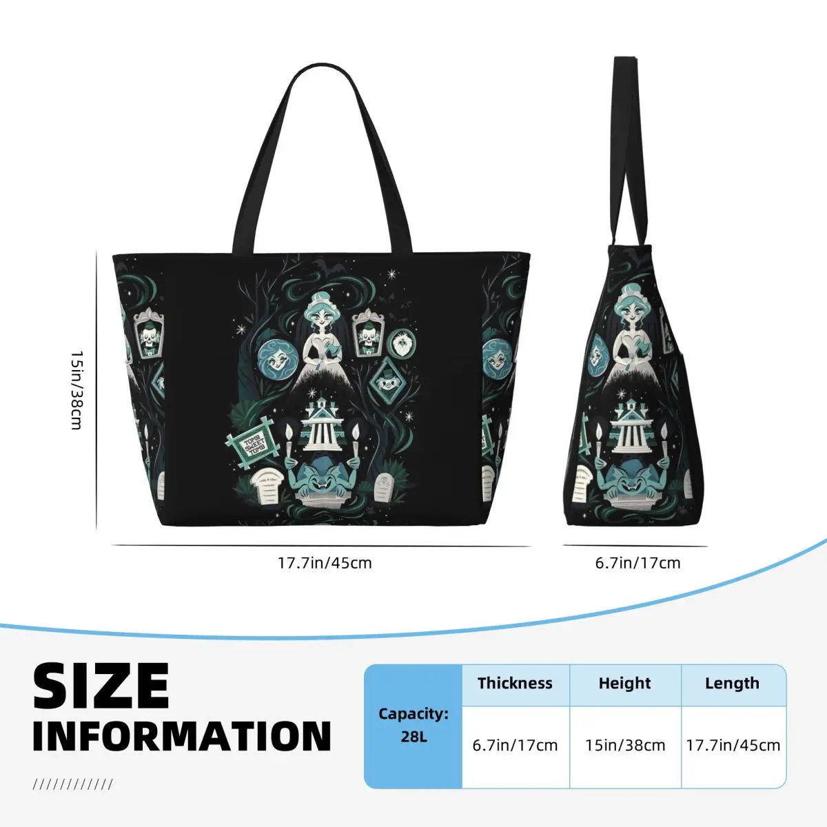Haunted Mansion Stretching Beach Tote Bag Sport Gym Yoga Duffle Large Tote Bag Women Travel Bag Fitness bag