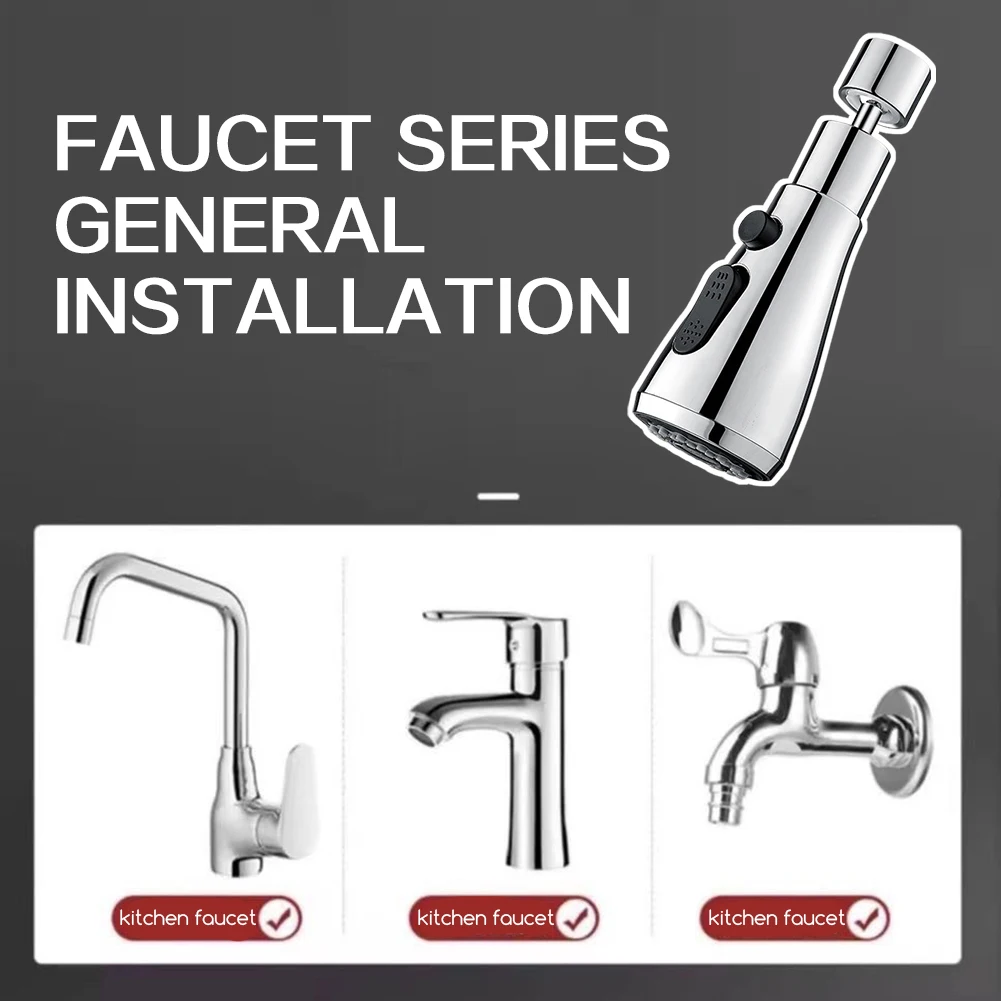 3 In1 المطبخ استبدال صنبور فوهة البخاخ ABS دائم مياه الحنفية حوض المياه بالوعة رشاش دش رئيس اكسسوارات المطبخ