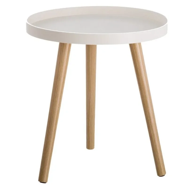 ARISE SHOP-Mesita Auxiliar de Polipropileno Moderna Blanca de 43x40x40 cm perfecta para decorar