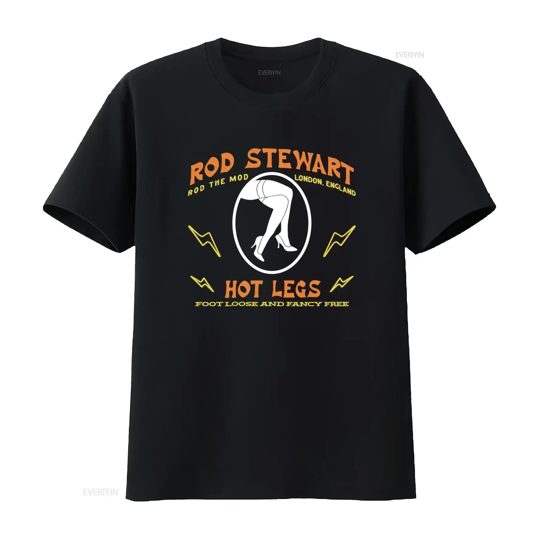 T-shirt officiel Rod Stewart Hot Legs pour homme – Style Mod London Angleterre, coupe ample et design vintage délavé, doux et tendance