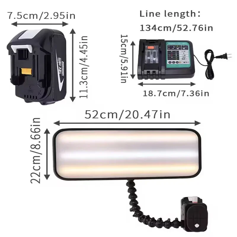Lampu PDR Penyok Mobil dengan LED Cangkir Isap Elektrik, Alat Perbaikan Penyok Tanpa Cat 3 Warna Dapat Disesuaikan Lampu Reflektor Penyok 52Cm