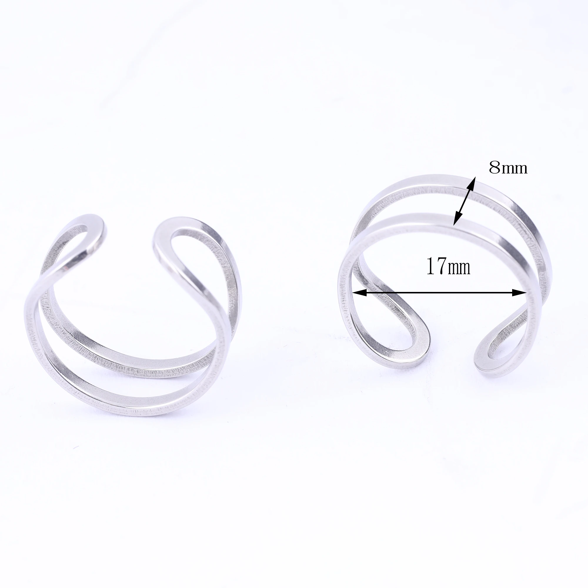 5pcs Stainless Steel Ring Bezel Blanks Diy Fingerring Base Settings For Jewelry Making Supplies