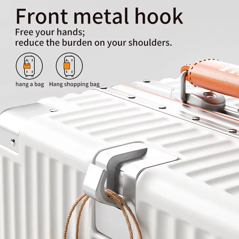 18inch Carry-on Suitcase with Colorful Spinner Wheels Aluminum Frame Travel Boarding Rolling Luggage High Quality PC Material