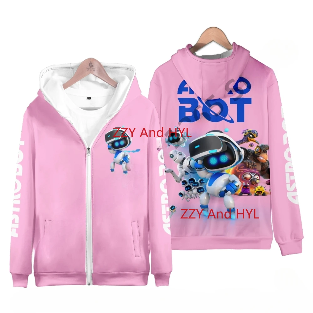 Hot Game ASTRO BOT 3D Print Zip Up Women/Men Hoodie Sweatshirt Boys Girls Kids Adult Long Sleeve Zipper Hooded Jacket Outerwear