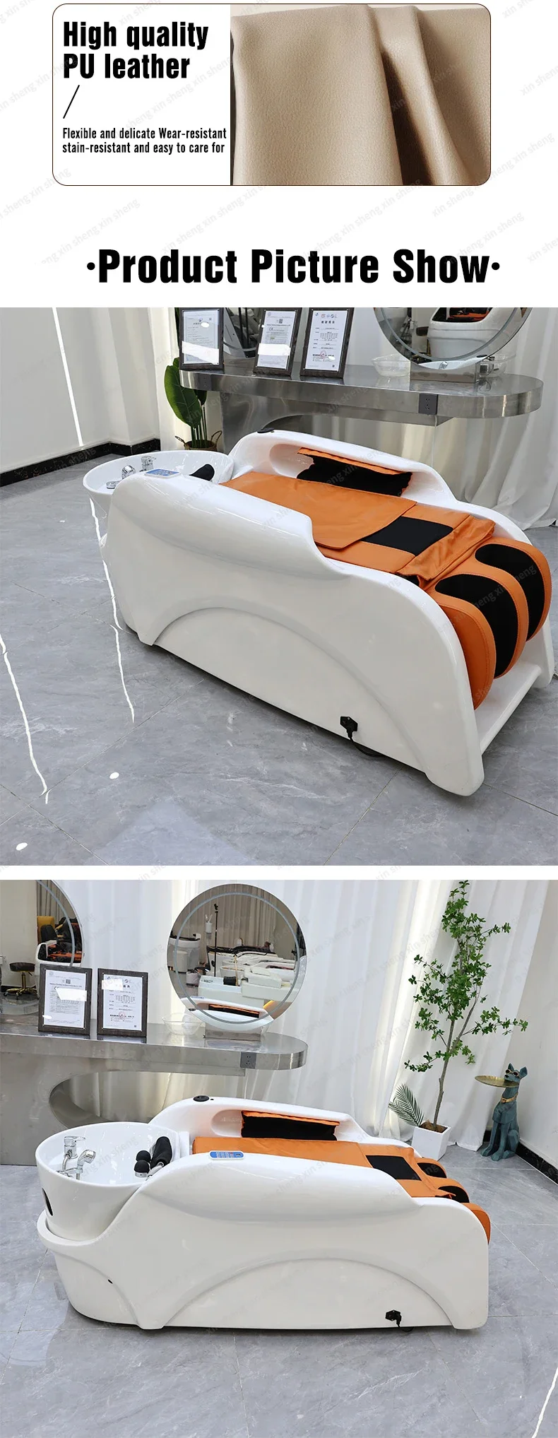 XinSheng Professionelle Elektrische Massageliege Kopf-SPA Salon-Massagetisch Haarwasch- und Dampfbetten Friseursalon Smart-Möbel – Detail 9