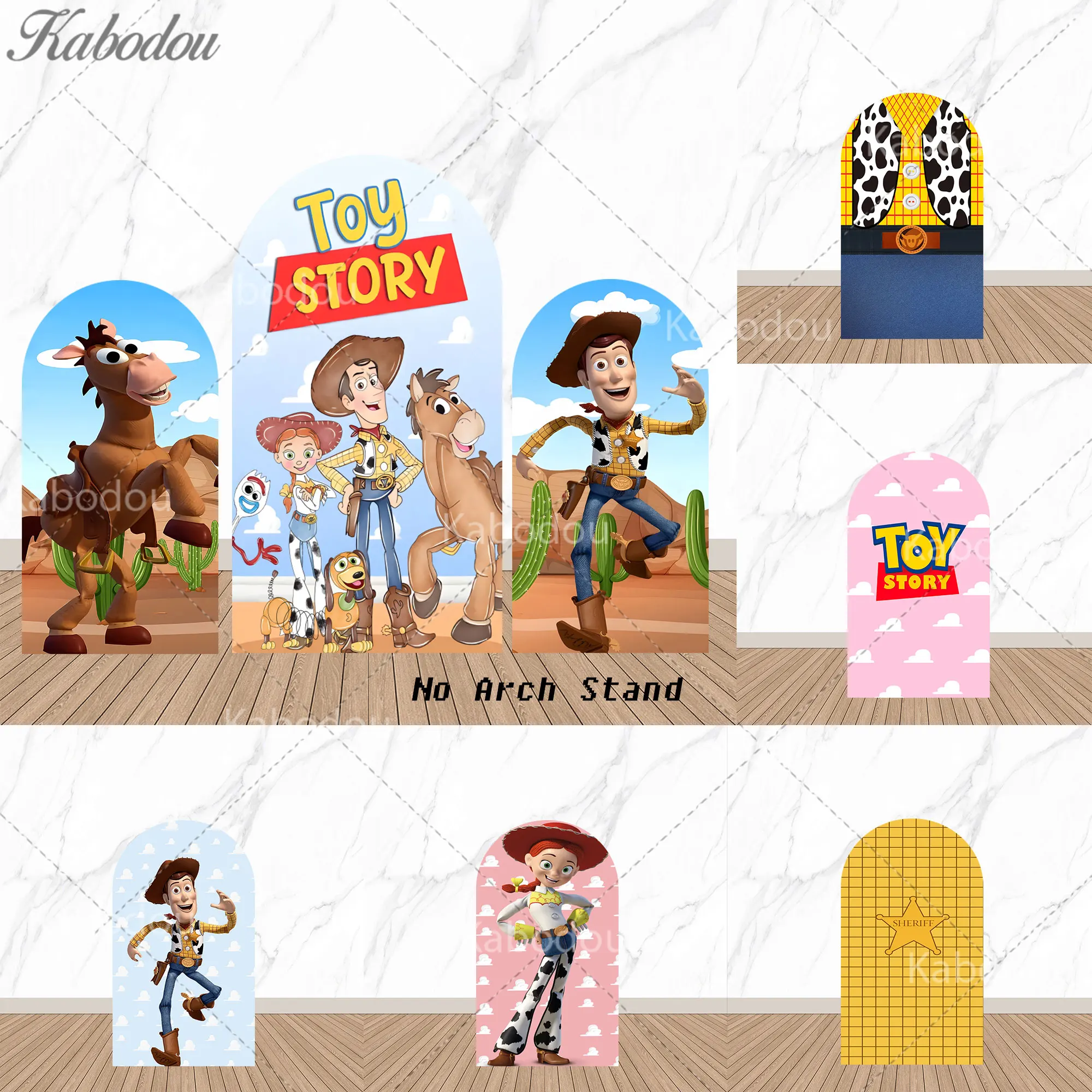 

Arch Toy Story Backgrounds Children Girls Birthday Party Decorations Backdrop Cowboy Woody Banner Kids Photography Studio Props