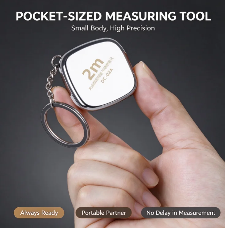 Mini 2m Tape Measure Keychain Portable Small Measuring Tape for Waist Body Measurement