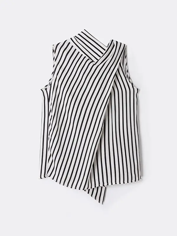 Blusas Mujer De Moda 2024 Verano Elegantes Tanks Temperament Ribbon Loose Sleeveless Striped Shirts Women Blouse Camis Top