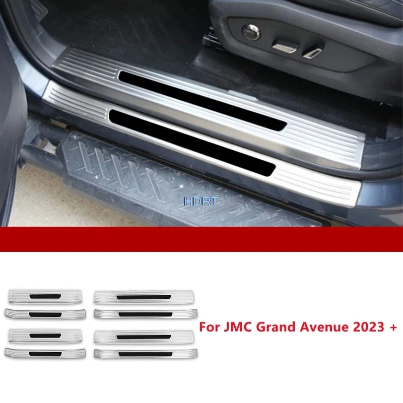 

Car Style Rear Bumper Trunk Guard Tail Boot Plate Cover For JMC Grand Avenue 2023 + Threshold Scuff Welcome Pedal Door Sill Trim