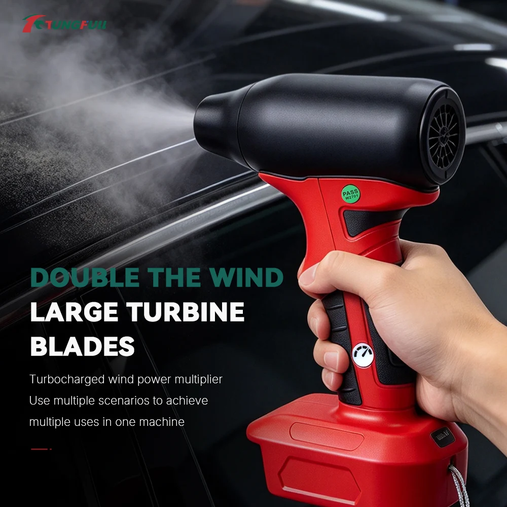 Wireless Handheld Turbo Jet Blower 130000RPM Brushless Violent Fan, 4 Speed Air Blower Fit Dewalt Makita Milwaukee Batteries