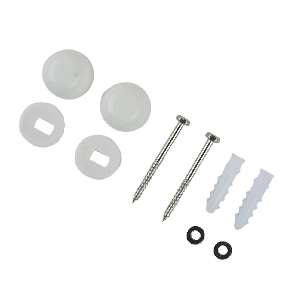 Picture 6: Stainless Steel Toilet Pan Fixing Kit with Plastic Screw Covers for Reliable Floor Attachment of Bidets and Basins