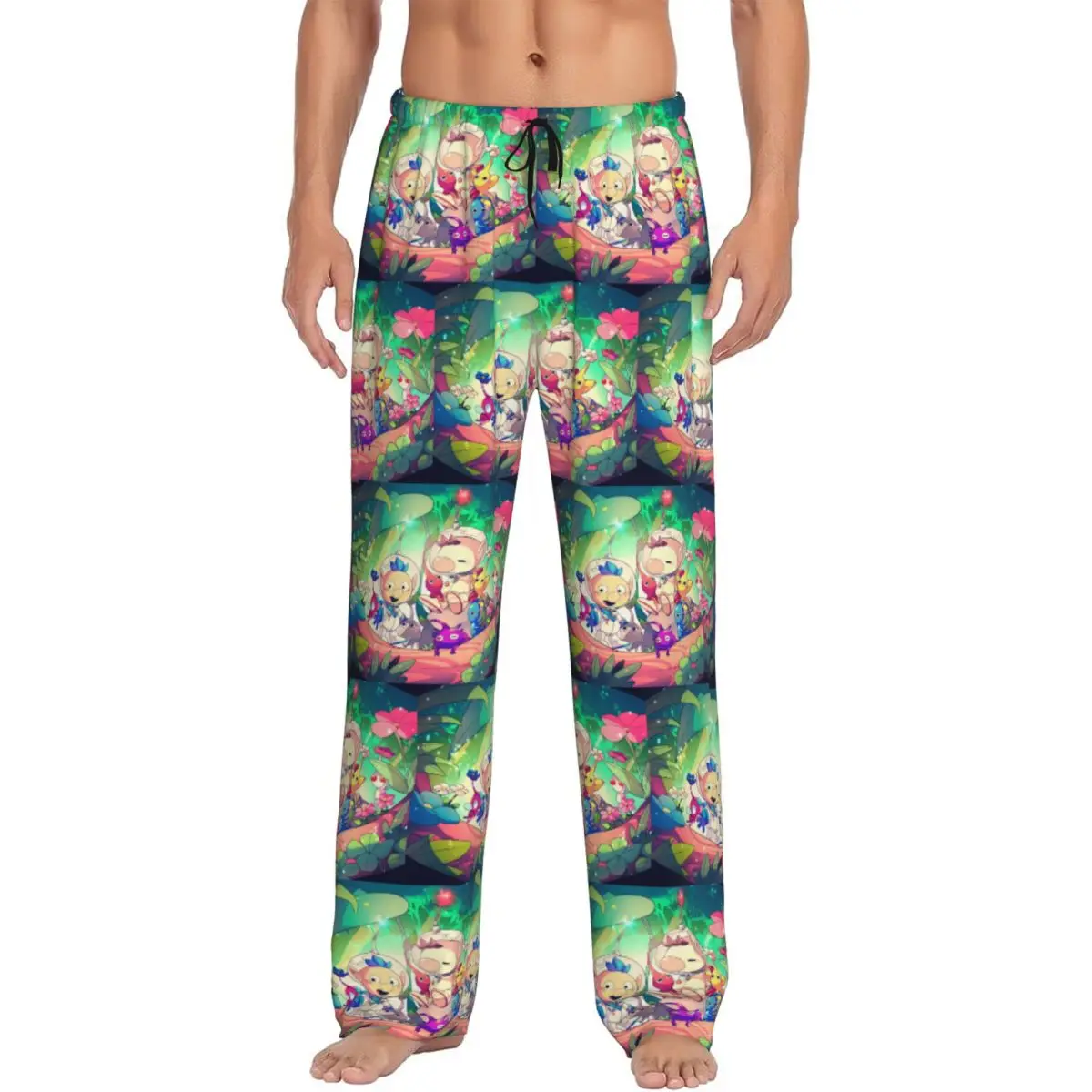مخصص P-Pikmins بيجامة السراويل للرجال مغامرة لعبة صالة النوم الرباط ملابس النوم قيعان مع جيوب #1
