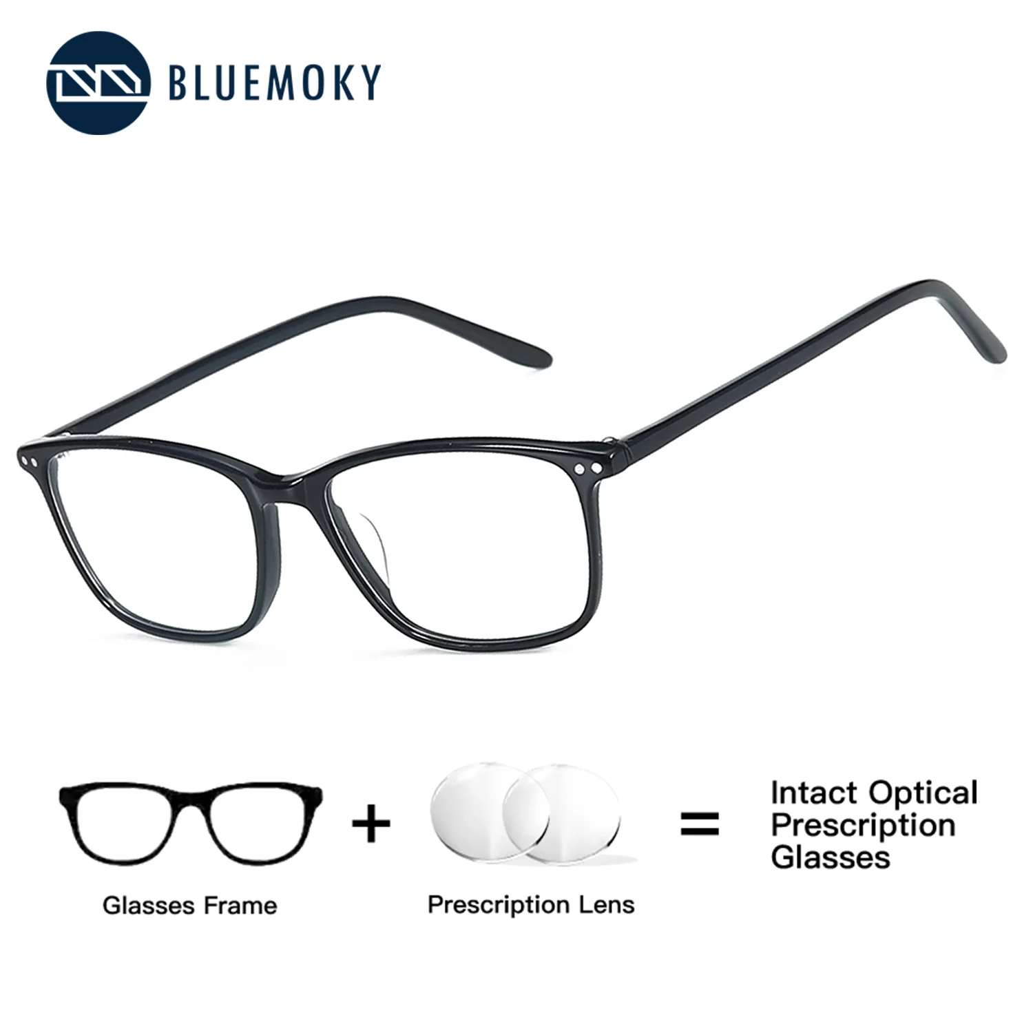

BLUEMOKY Acetate Rectangle Prescription Glasses Women Corrective Optical Progressive Anti Reflection Multifocal Photochromic
