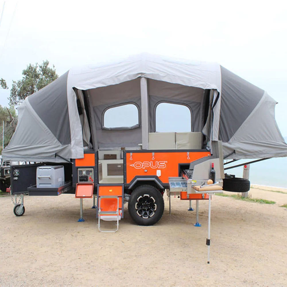 

Outdoor Waterproof Four Seasons Trailer Tent House (no Included Trailer) Folding Elevated Inflatable Camper Tent