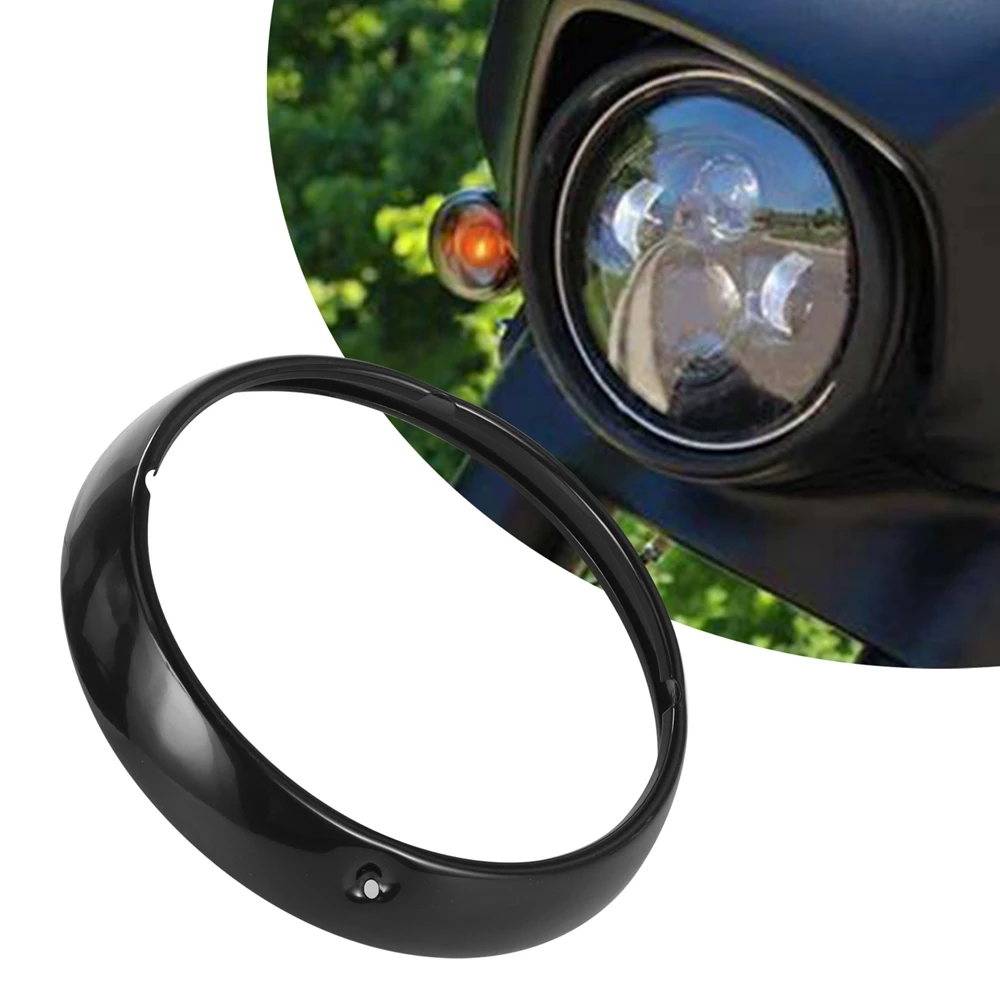 7" Motorcycle Headlight Trim Ring Cover For Harley Touring Road King Electra Tri Glide CAO Chrome