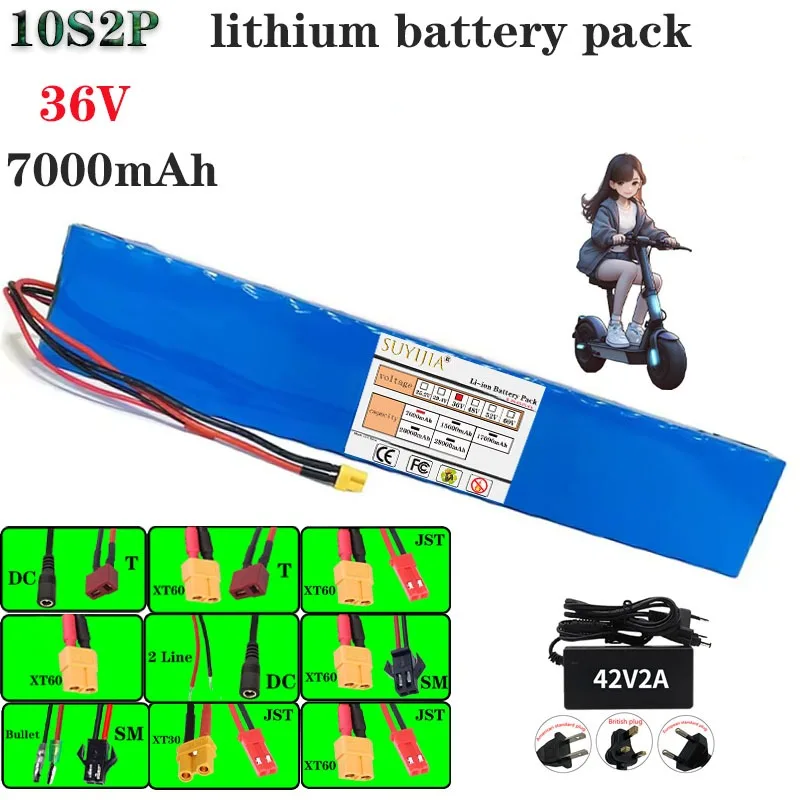 

18650made 36V7Ah10S2P 250W 450W42V lithium battery built-in 15A BMS suitable for M365 Pro electric scooter extended battery pack