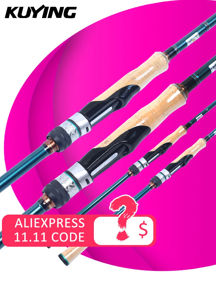 

KUYING BATTLE SONG 7’2“ 7‘3” ML M Fishing Rod Lure Pole Stick Cane Spinning Carbon FUJI Rings Reel Seat Regular