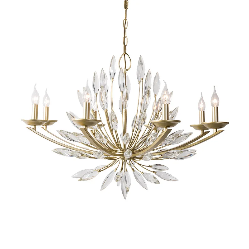 

All-copper American crystal chandelier, living room bedroom dining room chandelier