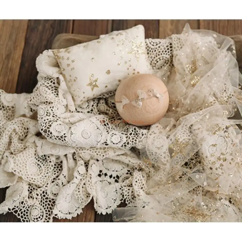 96gc Neugeborene Fotografie Requisiten Maschengarndecke Baby Starry Swaddling Wrap Hintergrund