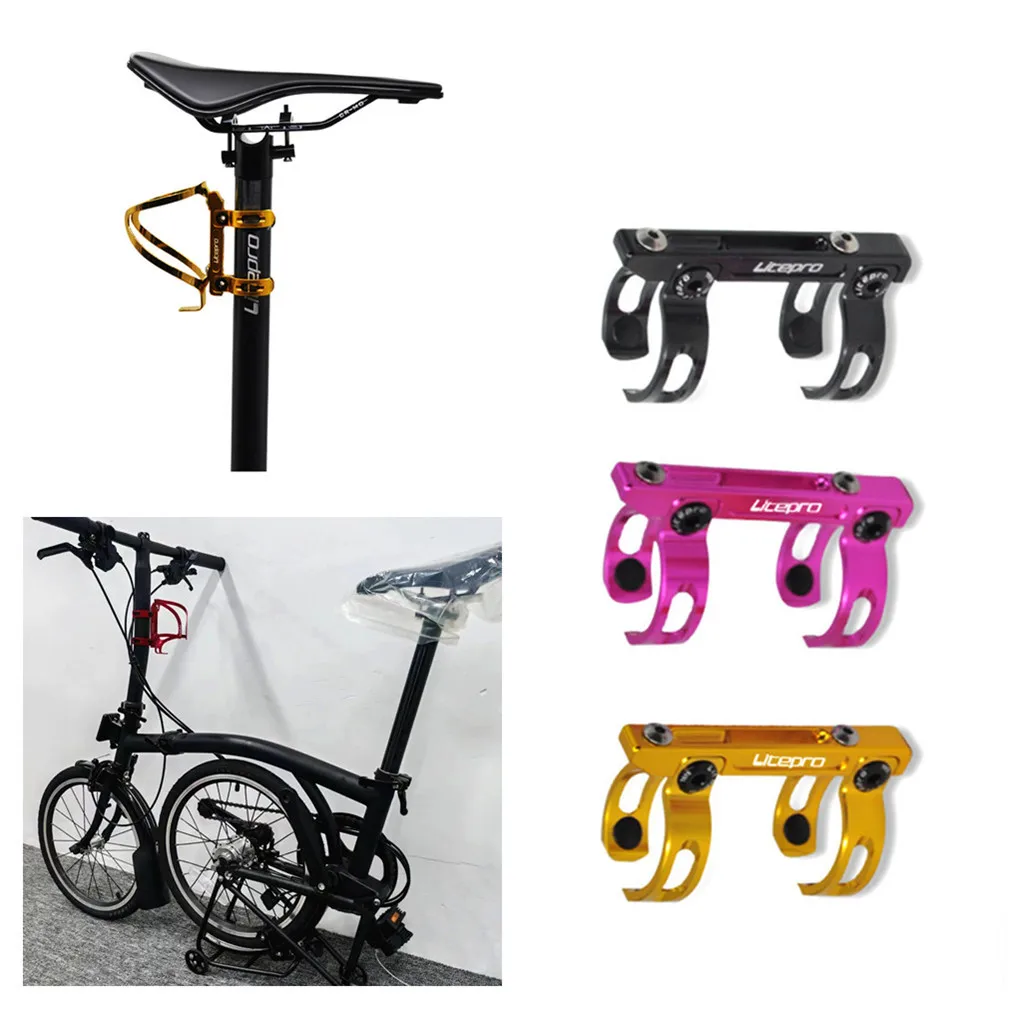 Litepro Hollow Bottle Cage Holder 33.9 34.9mm For Brompton Bike Head Tube Water Cup Adapter For Birdy Bicycle Seatpost