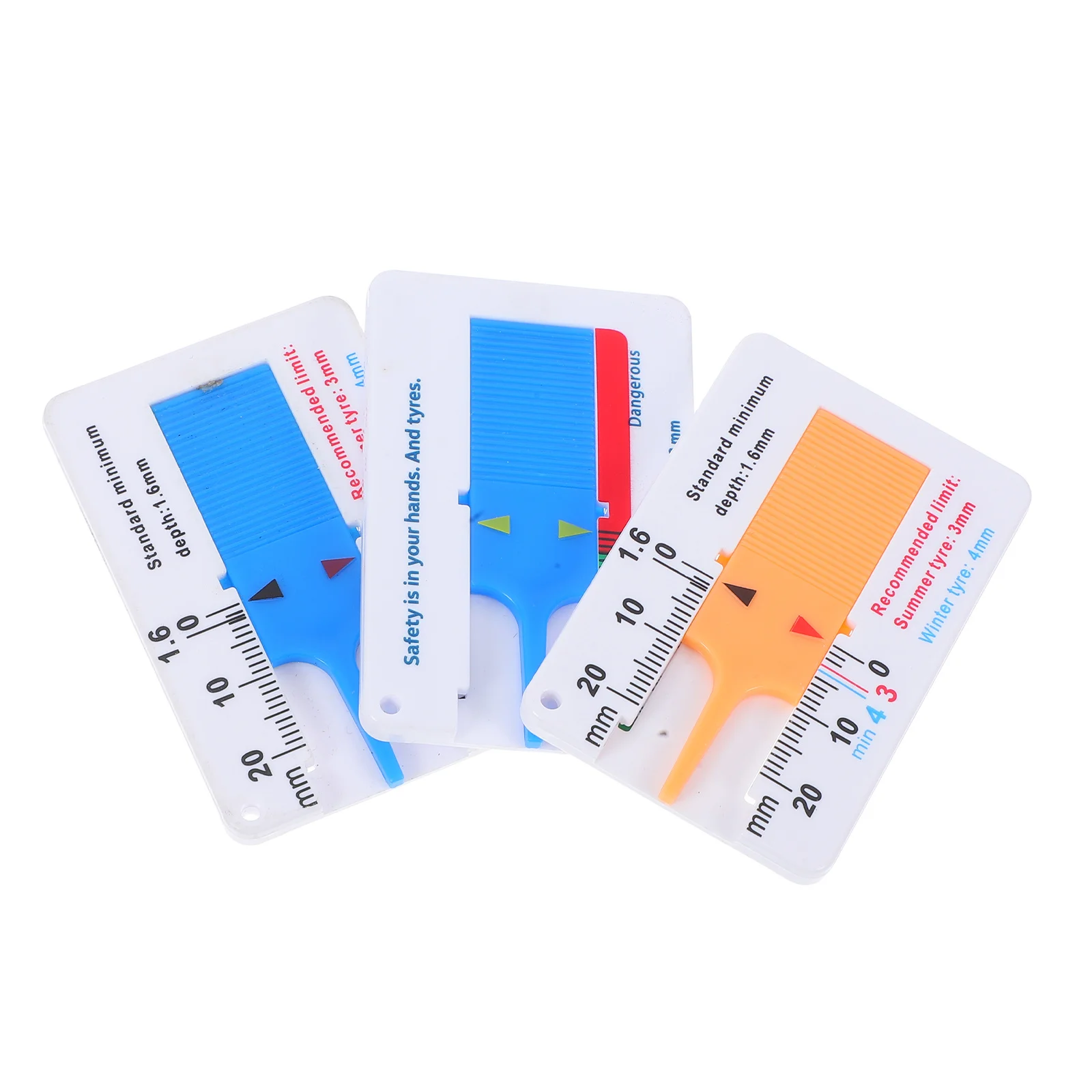 

3Pcs Plastic Tire Tread Depth Gauge Accurate Car Truck Measurement Tool Safe Driving Automotive Accessory Gauge