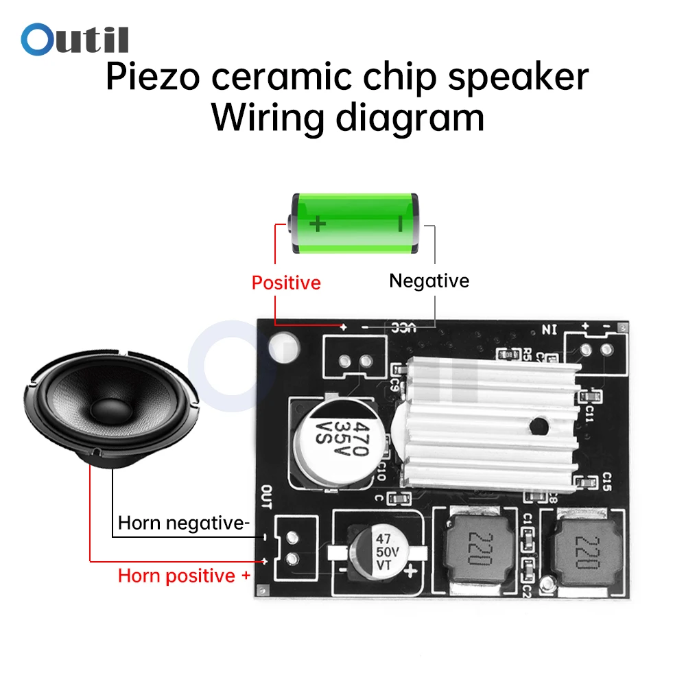 DC5-27V Piezoelectric Ceramic Horn Power Amplifier Board 1-20W Drone Speaker Power Amplification Module For Ceramic Horn