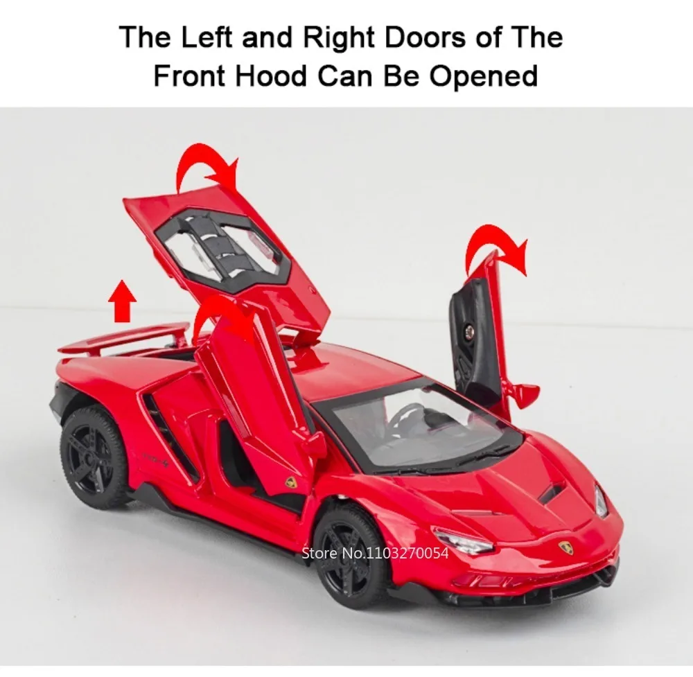 1:32 Lambor SVJ63 LP770 Miniaturmodell Legierung Diecast Auto Spielzeug Sound Licht Zurückziehen Türen Geöffnet Fahrzeug Mode Ornament für Jungen – Detail 16