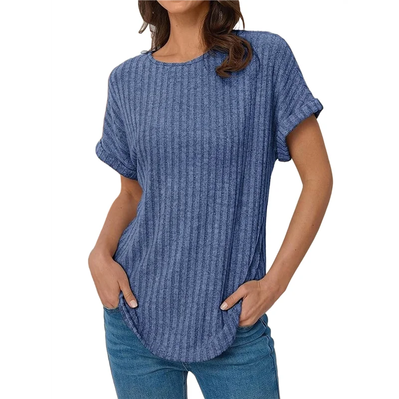 

Women Shirts Summer Sweaters Short Sleeve Tunic Tops Dressy Casual Knit Blouses