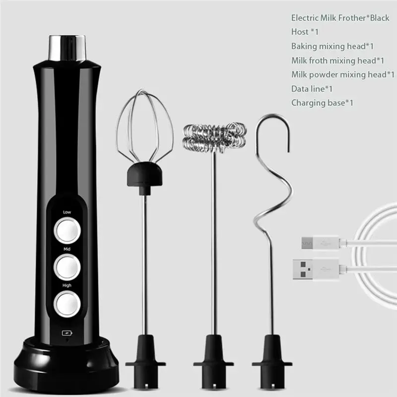 [NEW!A67Z】 Handheld Electric Milk Frother Wireless Rechargeable Foam Maker For Latte, Cappuccino-Hot Chocolate-USB Charging Rech