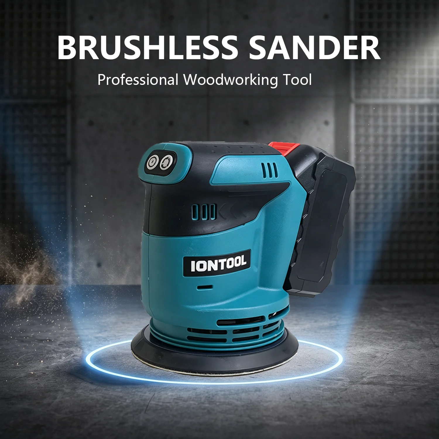 IONTOOL Cordless Orbital Sander Bare Unit Paint Rust Sanding Household DIY Craft Surface Finishing Processing Power Tool