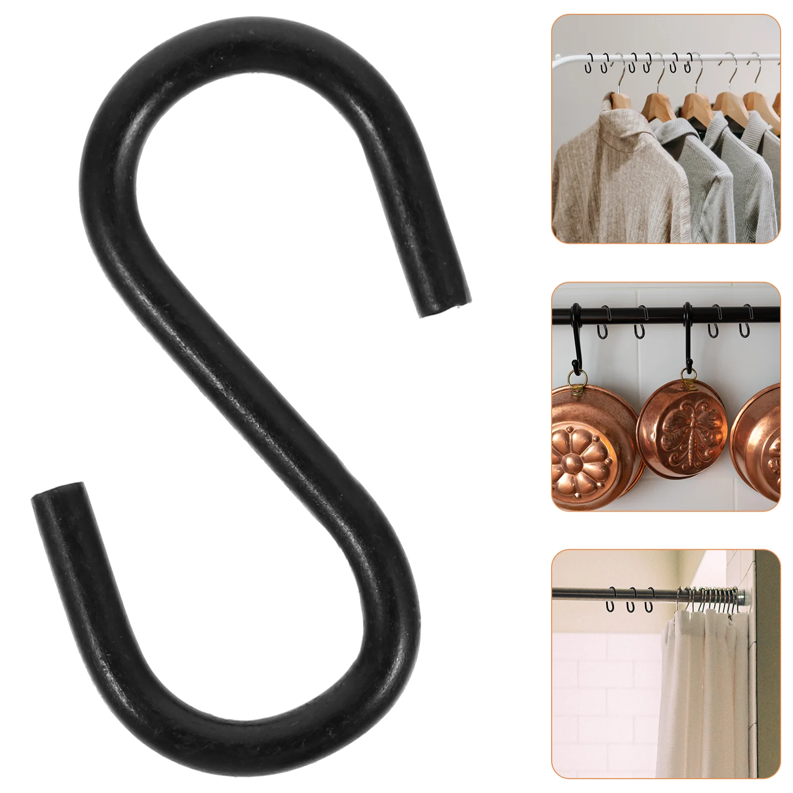 

100 Pcs Hook Black Hangers Hanging Holder Reliable Hooks Small Mini for Iron Wardrobe Storage Kitchen Towel