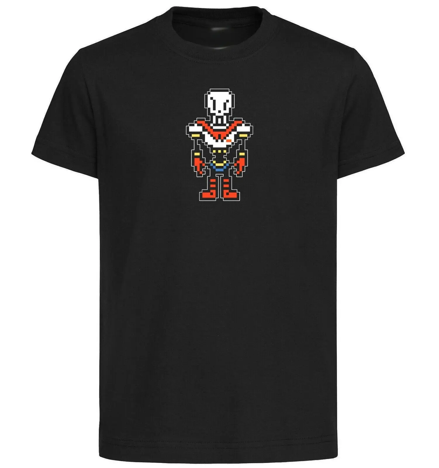 Black T-Shirt Black Jersey Undertale Retrogame Pixel Art Papyrus-