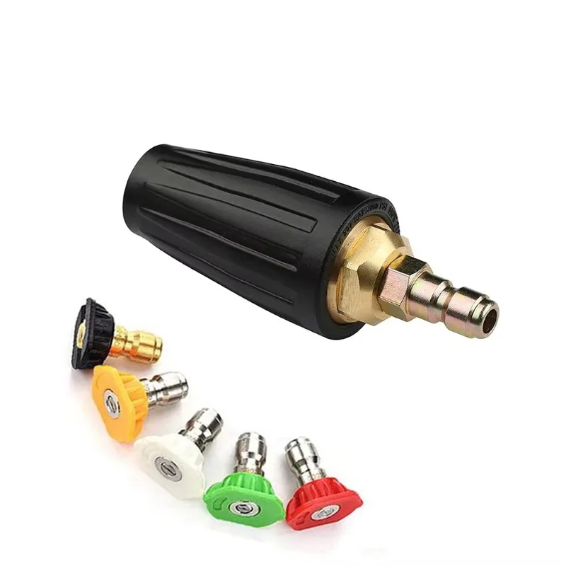 2026 Hot！ 5 Nozzle Heads 3000PSI High-Pressure Rotating Turbine Nozzle for 1/4 Inch Quick Connect Plug