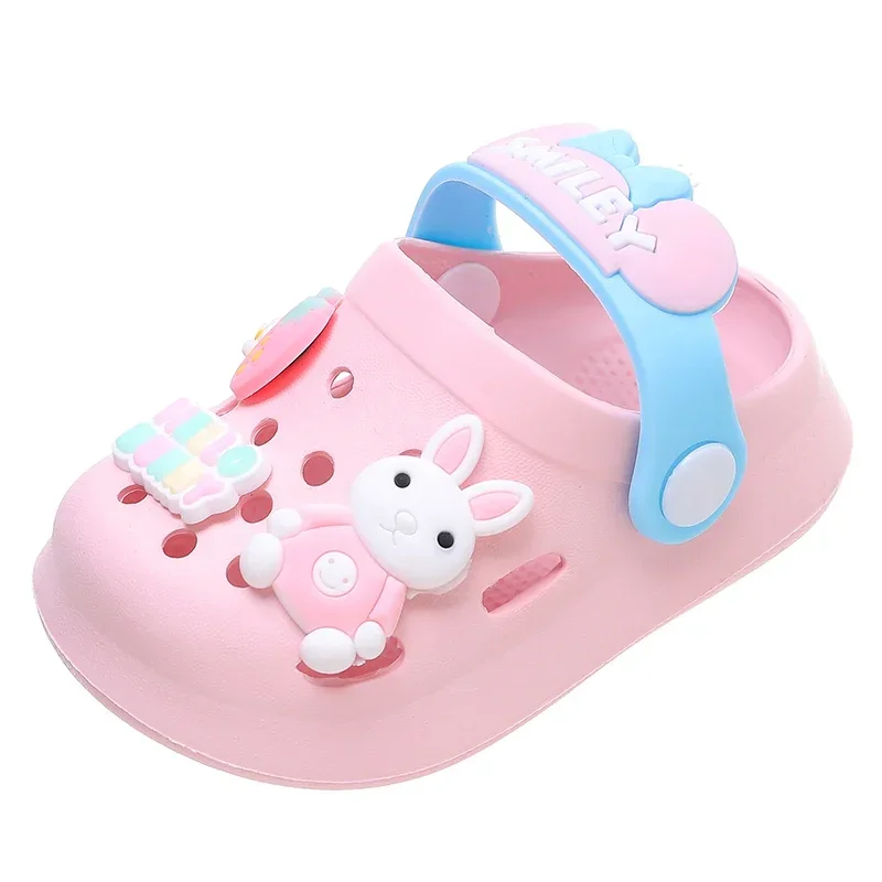 2024 Summer Baby Girl Sandals Cute Cartoon pantofole neonato Indoor Bath scarpe antiscivolo sandali da spiaggia per neonato