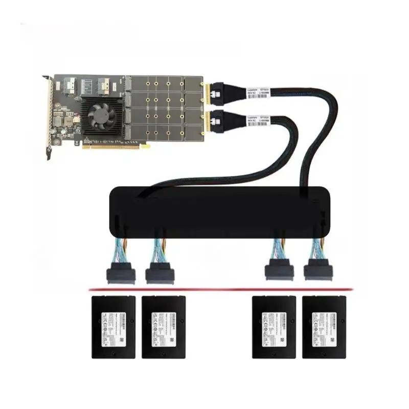 31BA Desktop PLX8749 PCIe Card with Separate Module for Internal Use Set