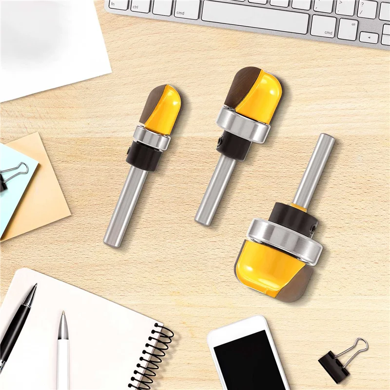 

AT29-3Pcs 1/4 Inch Shank Bowl And Tray Router Bit, Bowl & Tray Template Router Bit Set With Ball Bearing