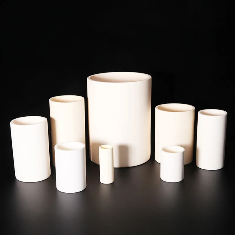 5ml-1000ml Lab Cylindrical Corundum Crucible 99% Alumina Ash Crucible High Temperature Resistance 1600 Degrees