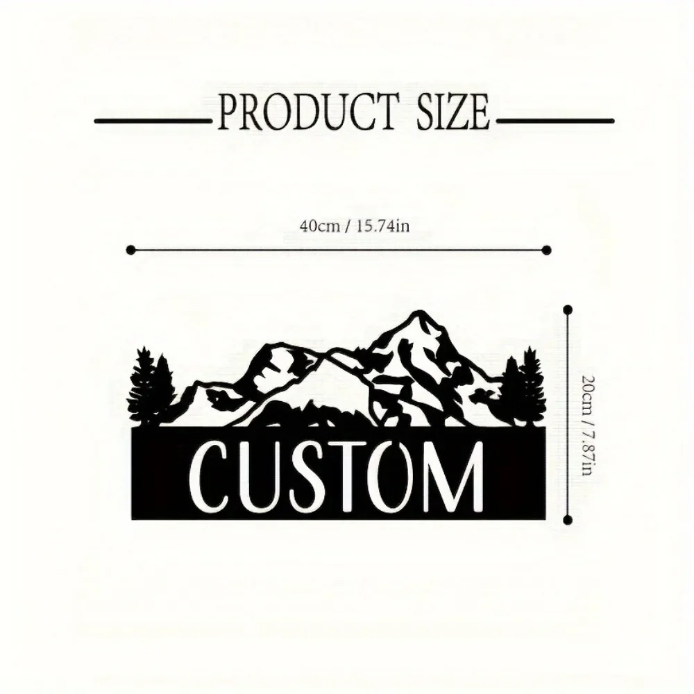 Custom Mountain Scenery Address Sign. Rustic Western - Style. Ideal for Home Entrances.
