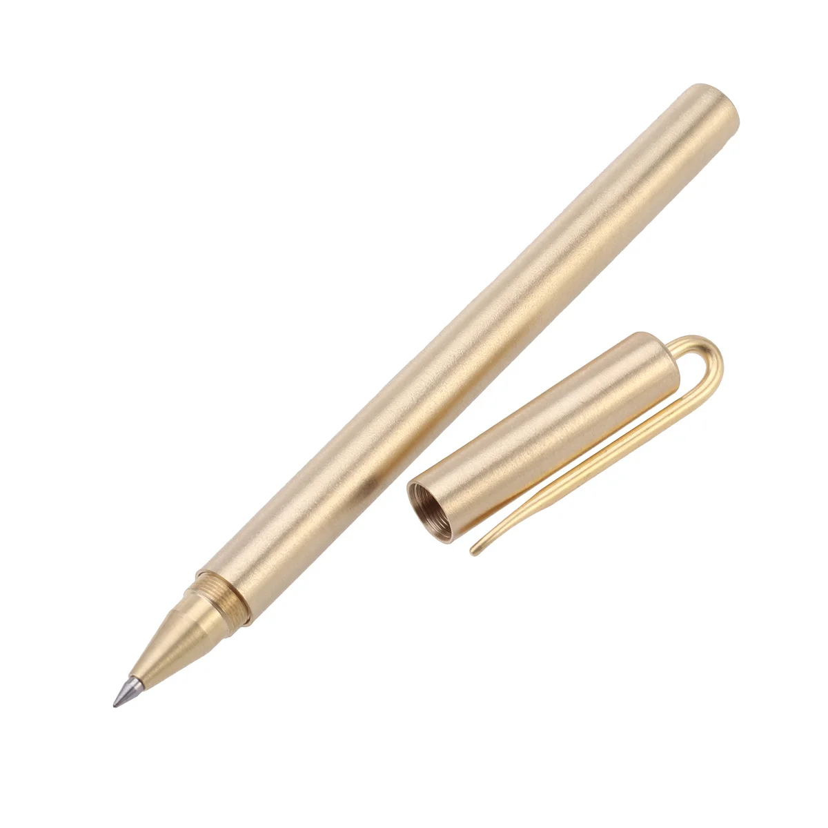 

Metal 14.5X0.9Cm Black Ink Solid Brass Fine Tip Sign Pen Office Supplies Gift Pens Signature Gel Pen For Birthday Christmas