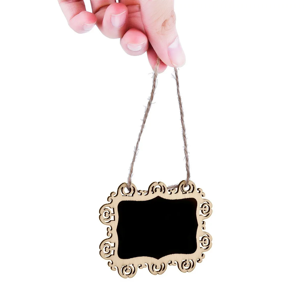 10Pcs Mini Hanging Chalkboards Small Blackboard Tags with Rope for Wedding Signage Christmas Decor Activities Plant Labels