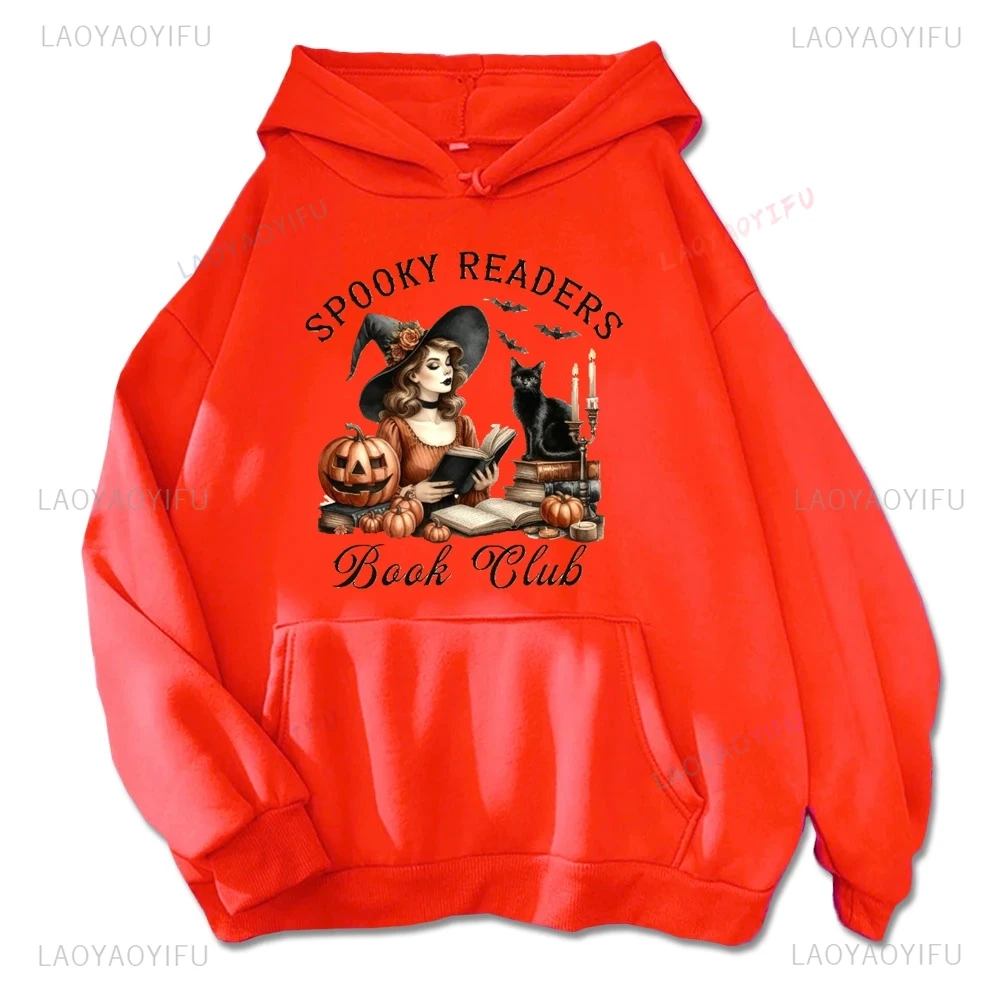 Printed Hoodies for Readers Witches, Halloween Party Gifts, Women's Hoodies, Fall/Winter Everyday Street Wear, Stylish Hoodies