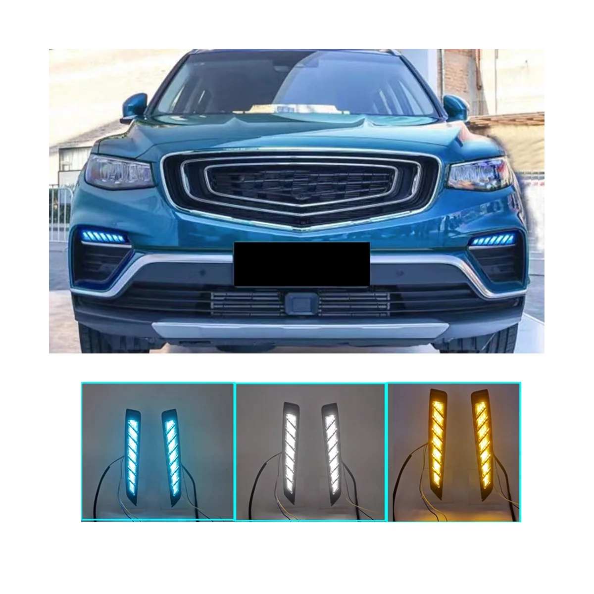 Streaming Turn Signal 3-Color Daytime Running Light for Geely Boyue PRO/Proton X70