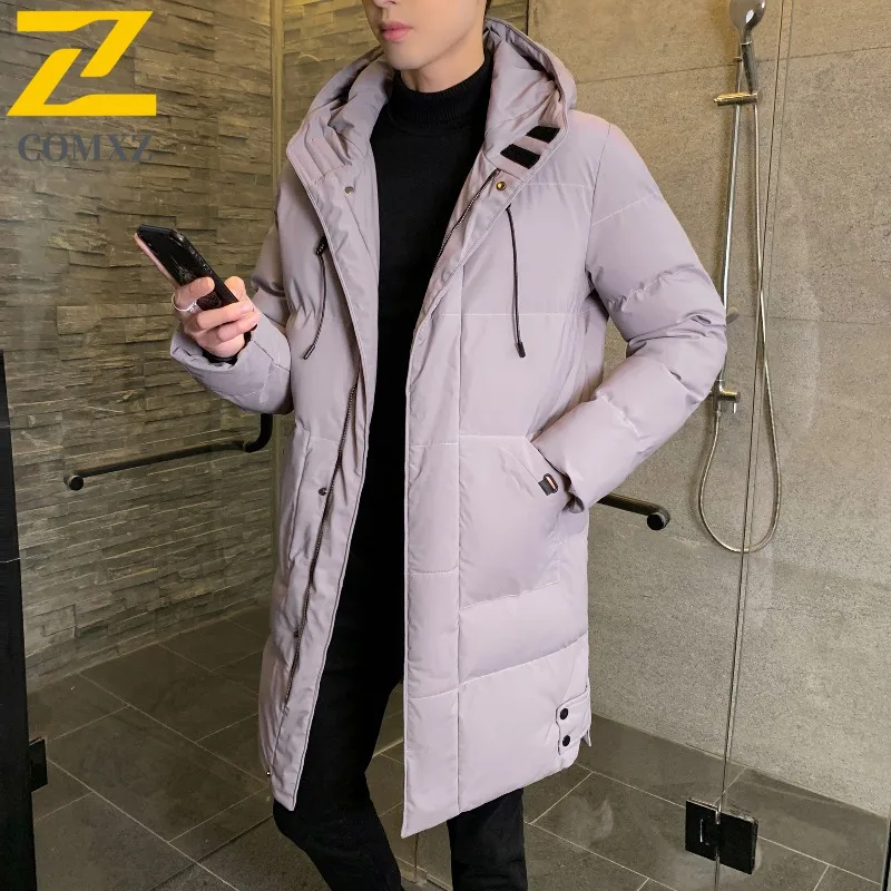 Comxz jaqueta masculina premium com capuz, viagem ao ar livre, resistente ao vento, parka quente, lazer, uso diário, leve, inverno, novo casaco