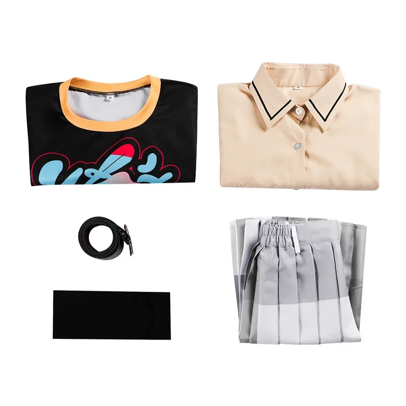 لعبة P5X أزياء تنكرية أنيمي فانتوم X سوا أراي تنورة علوية بطيات شعر مستعار JK زي كرنفال حفلة النساء الفتيات مجموعة كاملة