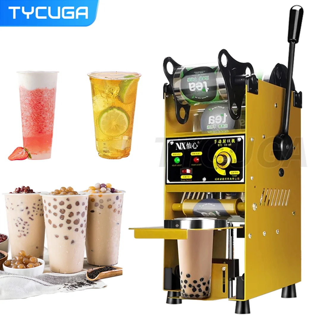 Macchina per sigillare bevande per tazze Macchina per sigillare il tè al latte Macchina per sigillare il succo di caffè commerciale semiautomatico per bevande al latte di soia 220V