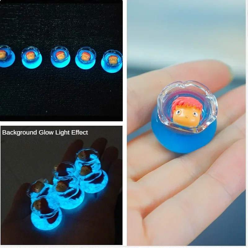 5/10pcs Luminous Mini Resin Garden Decoration Outdoor Patio Lawn Yard Fish Tank Potted Plants Car Ornaments Car Dashboard Toys