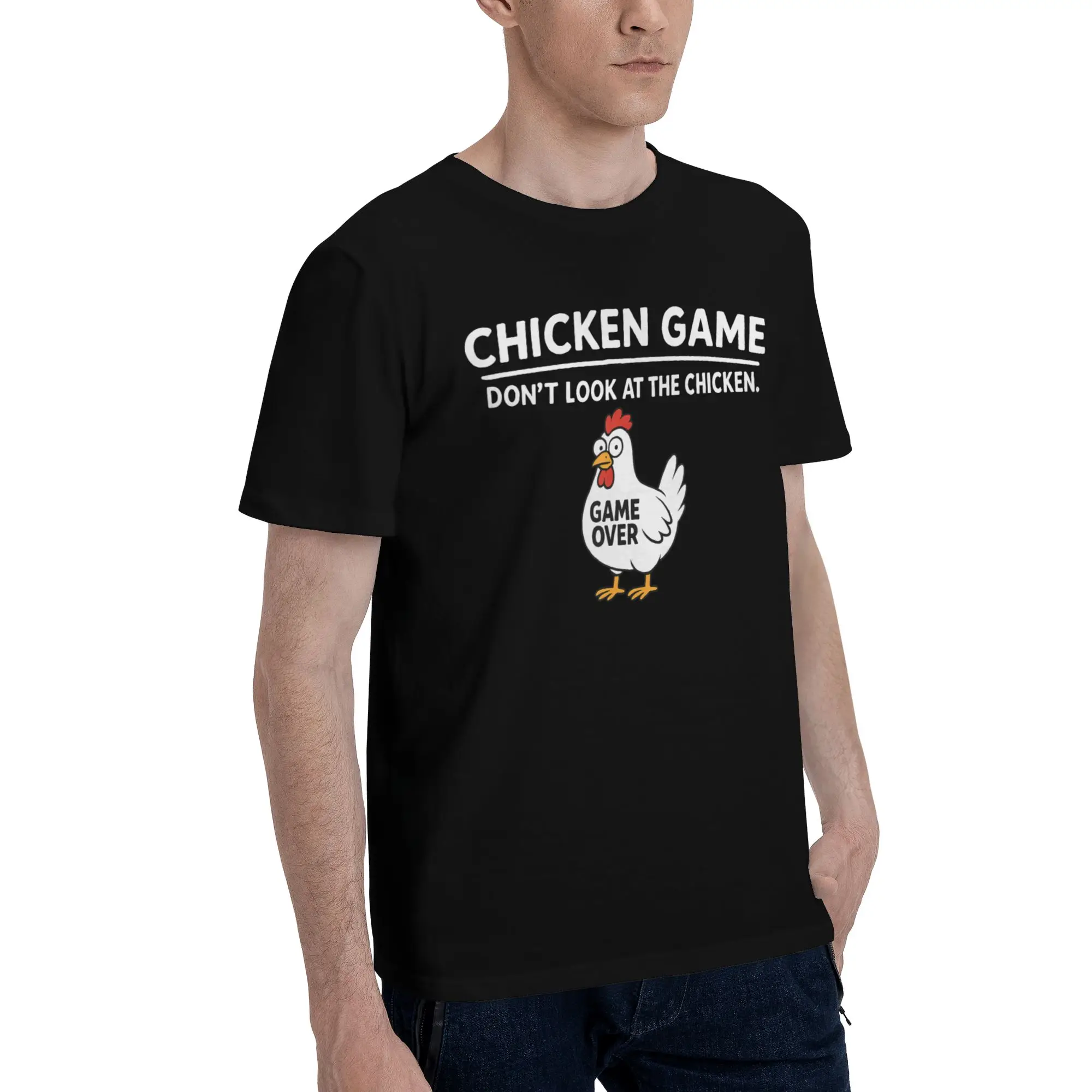 Chicken Game Dont Look At The Chicken Merch Unisex T Shirt 100% Cotton Tee New Arrival  T-shirt Clothing