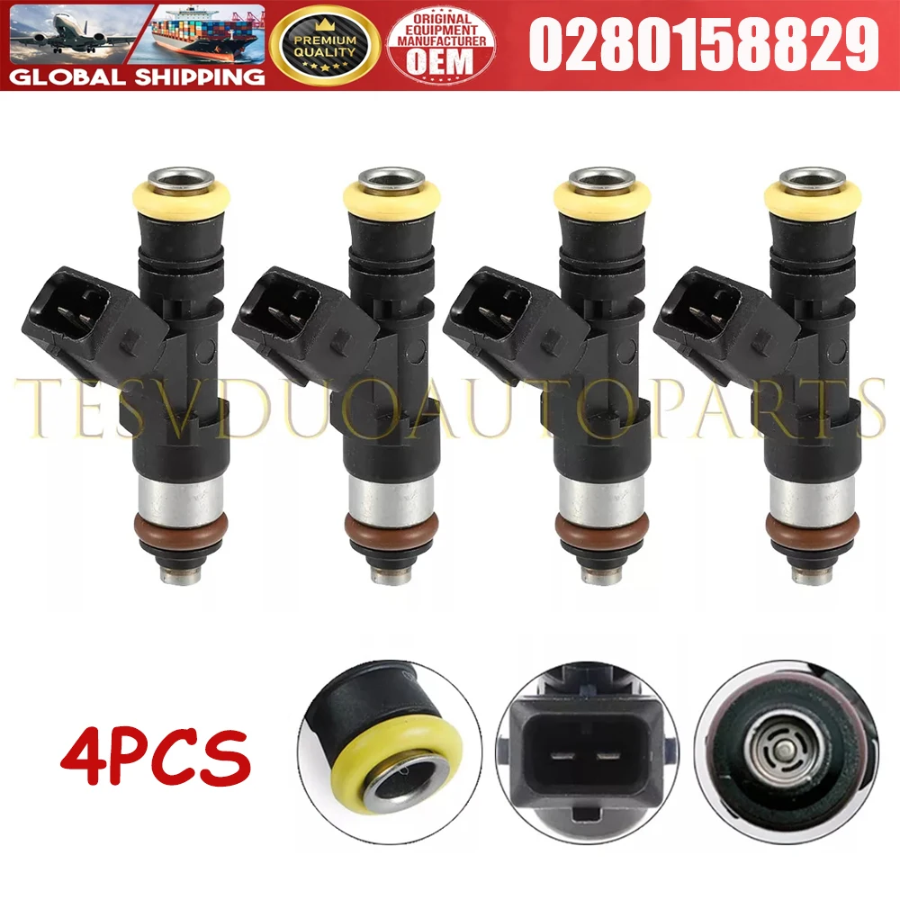 4Pcs High Fuel Injector 210LB 2200CC For Honda Audi Mazda Dodge LS3 LS7 Methane GAS Petrol E85 Racing CNG 0280158830 0280158829
